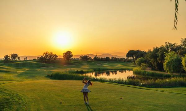 Sunset Tee Shot At Camiral Tour Course Girona