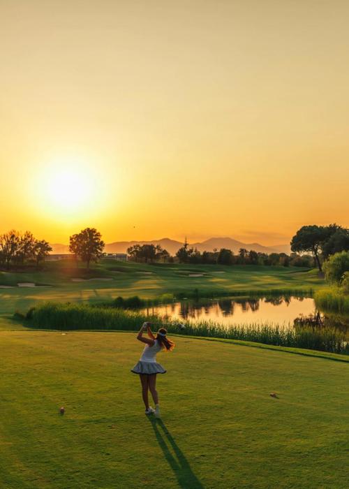 Sunset Tee Shot At Camiral Tour Course Girona