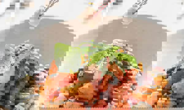 Fresh Mediterranean Salad with Tomatoes, Mozzarella and Olives at The Club Café