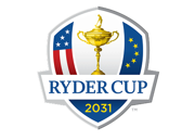 Official Ryder Cup 2031 logo featuring the trophy and flags.