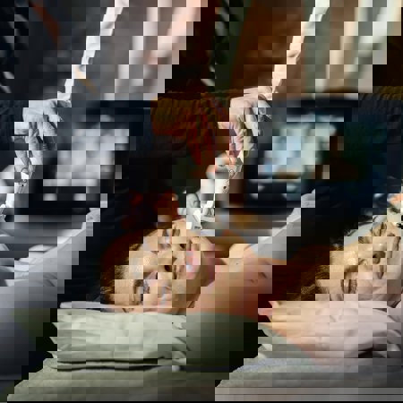 Woman received Icoone treatment to face at Camiral A Quinta do Lago Resort in Girona 