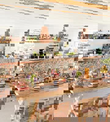 PGA Catalunya Pool Bar With Outdoor Dining Table and Mediterranean Buffet in Girona