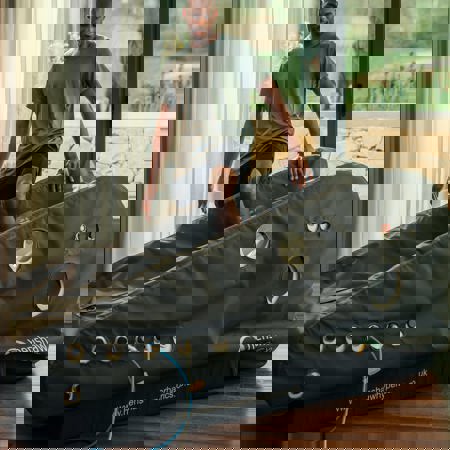 Man steps into Oxygen chamber at luxury wellness spa at Camiral in Girona