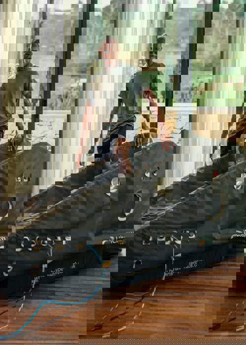 Man steps into Oxygen chamber at luxury wellness spa at Camiral in Girona