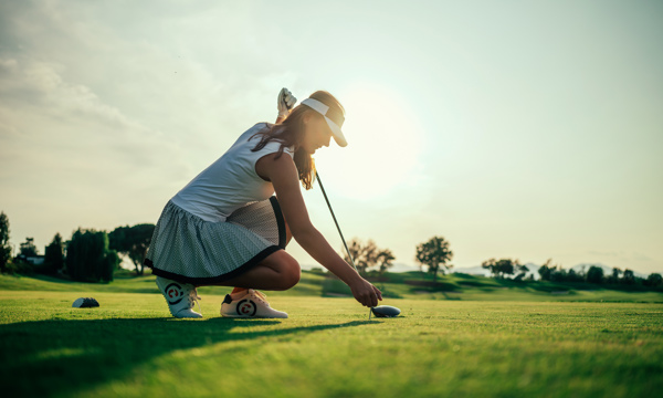 Golfer Teeing Off on Camiral Tour Course Hole 12 at PGA Catalunya Resort Girona