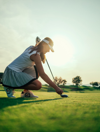 Golfer Teeing Off on Camiral Tour Course Hole 12 at PGA Catalunya Resort Girona